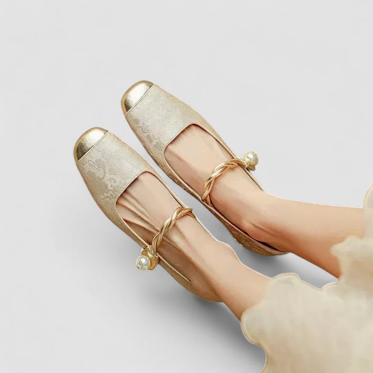 Mestelle | Elegant Pearl-Strap Comfort Heels