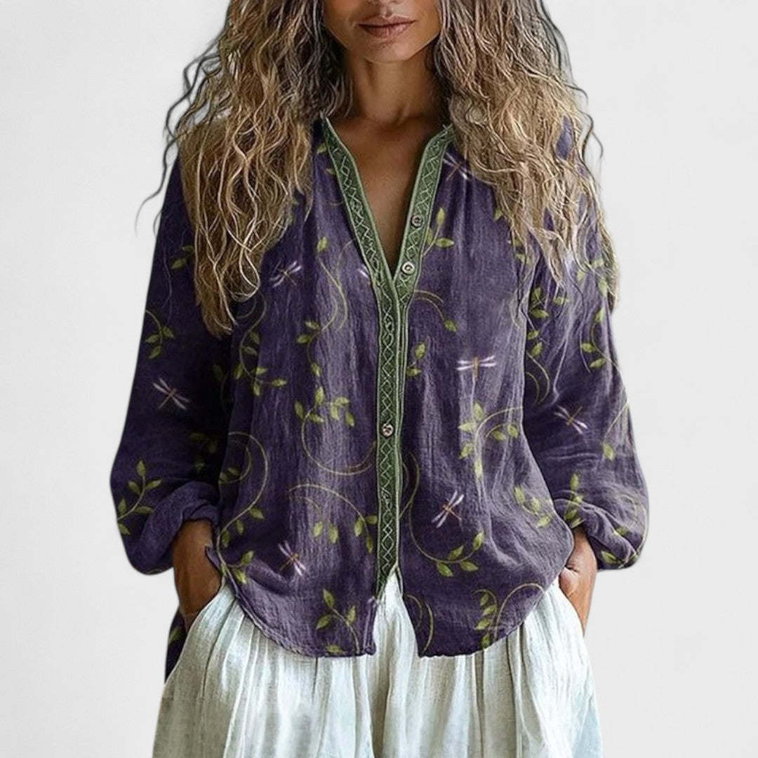 Ambra – Botanical Leaf Blouse