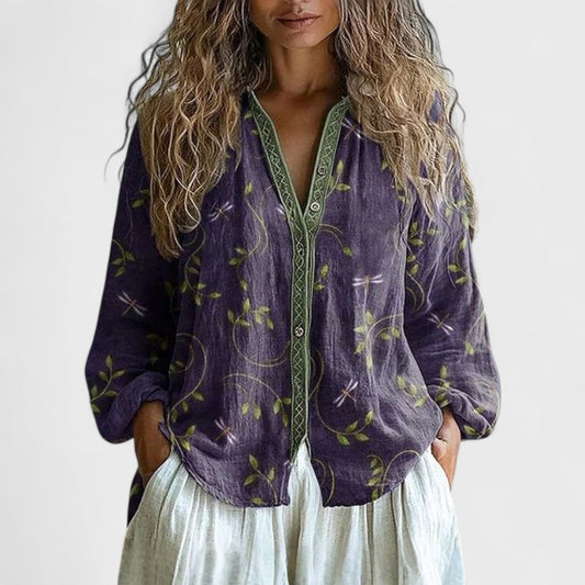 Ambra – Botanical Leaf Blouse