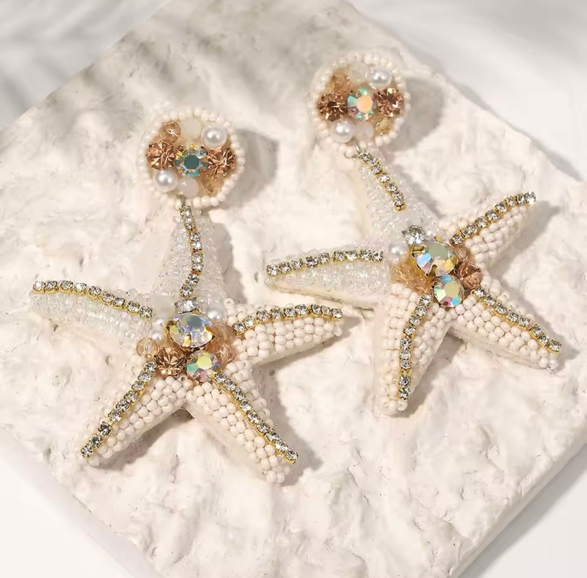 Ariel | Artisan Beaded Starfish Drops