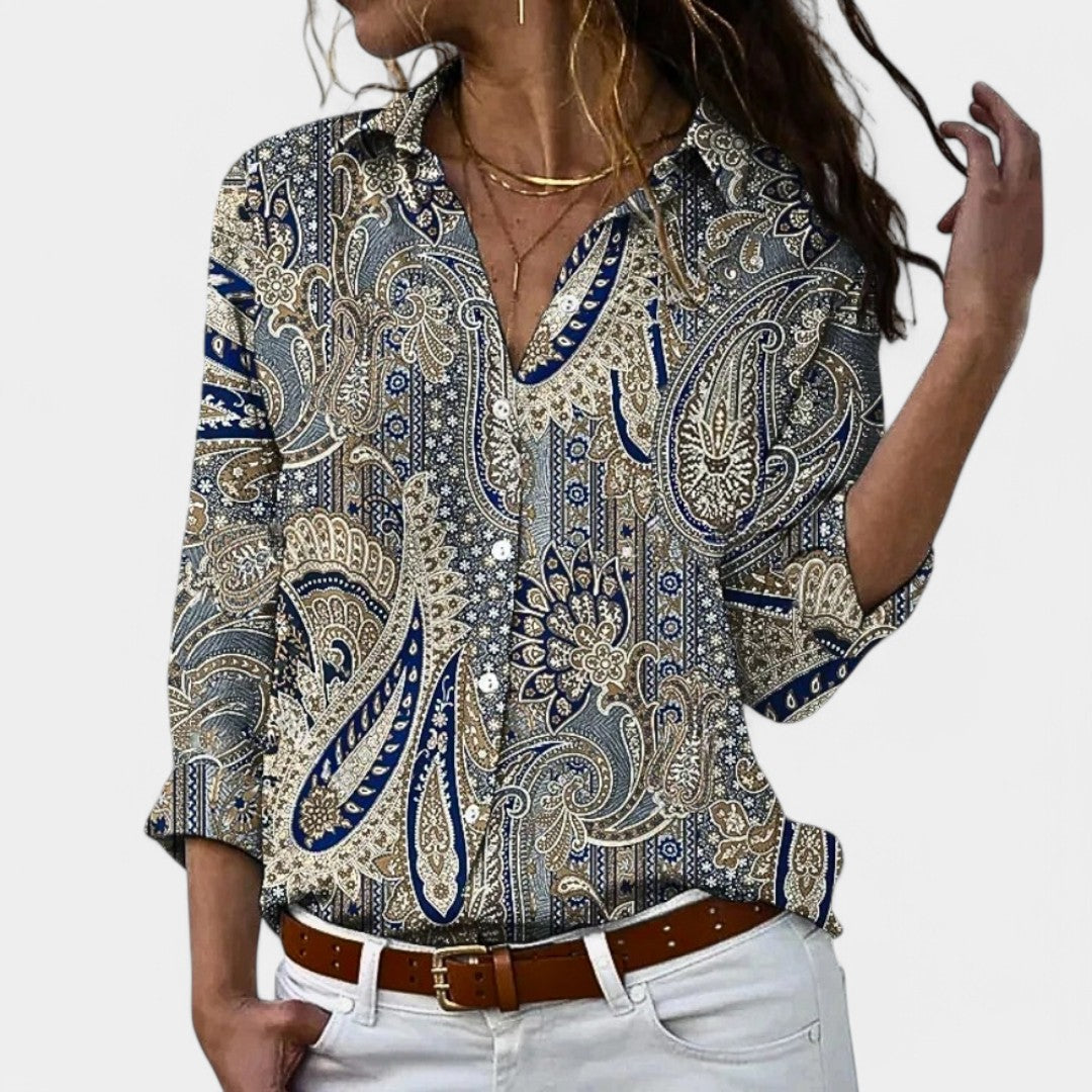 Tess – Lustrous Patterned Blouse