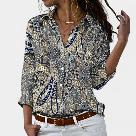 Tess – Lustrous Patterned Blouse