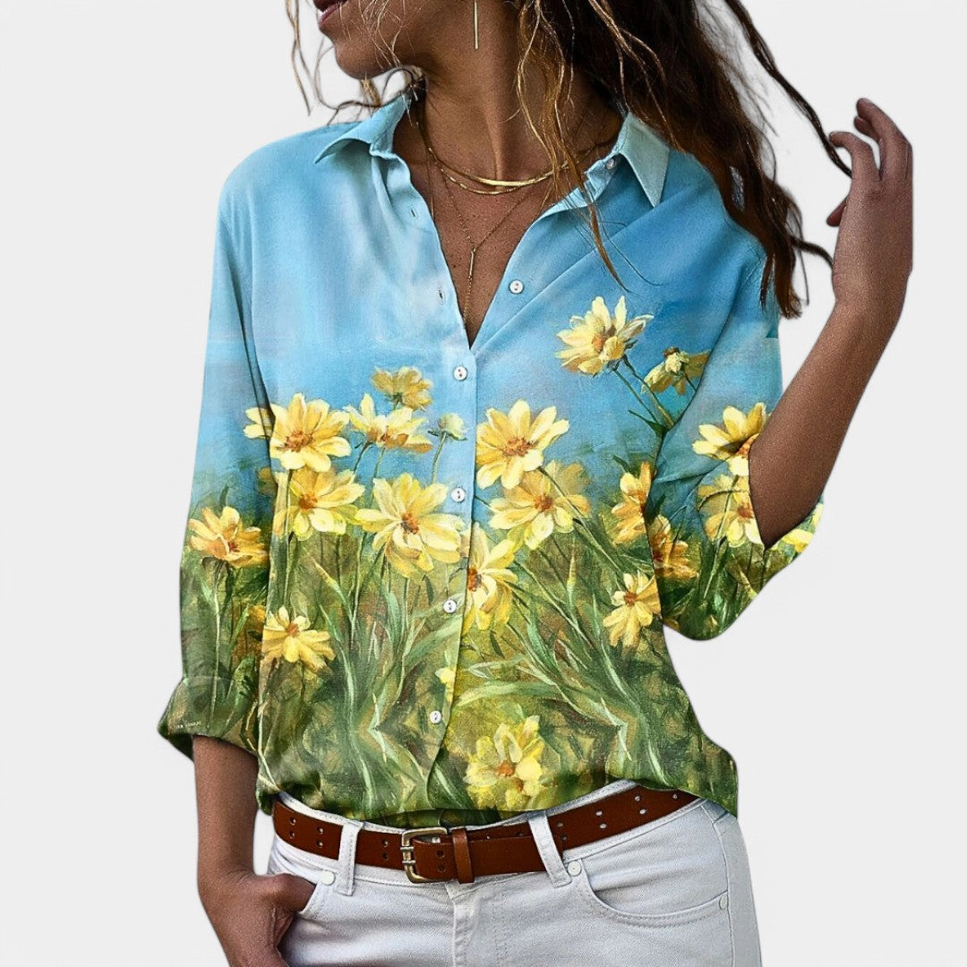 Tess – Lustrous Patterned Blouse