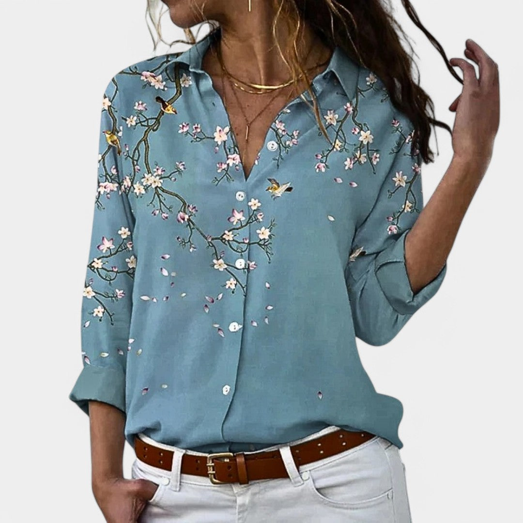 Tess – Lustrous Patterned Blouse