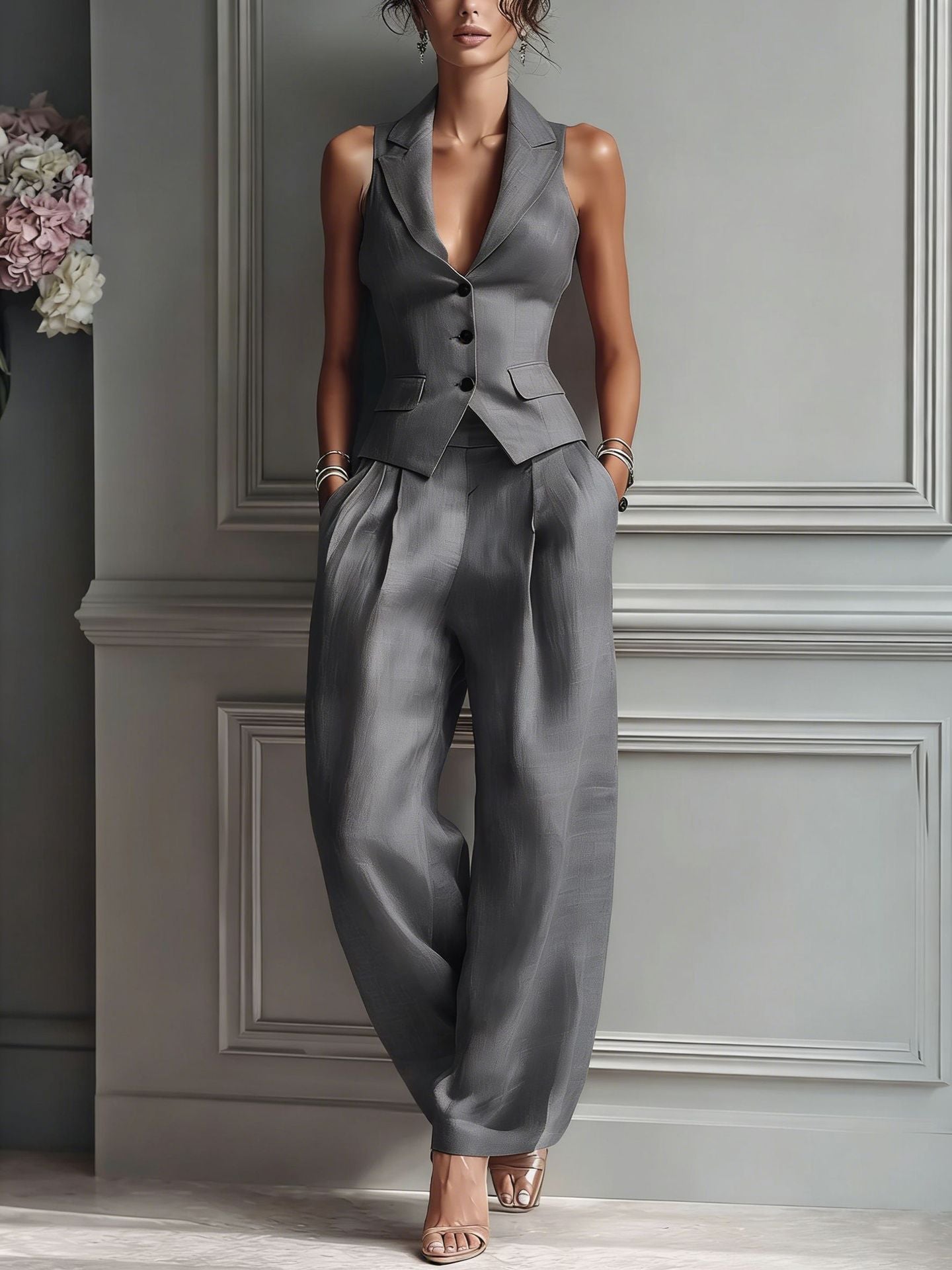 Greta – "Fluid Tailoring" Two-Piece Ensemble