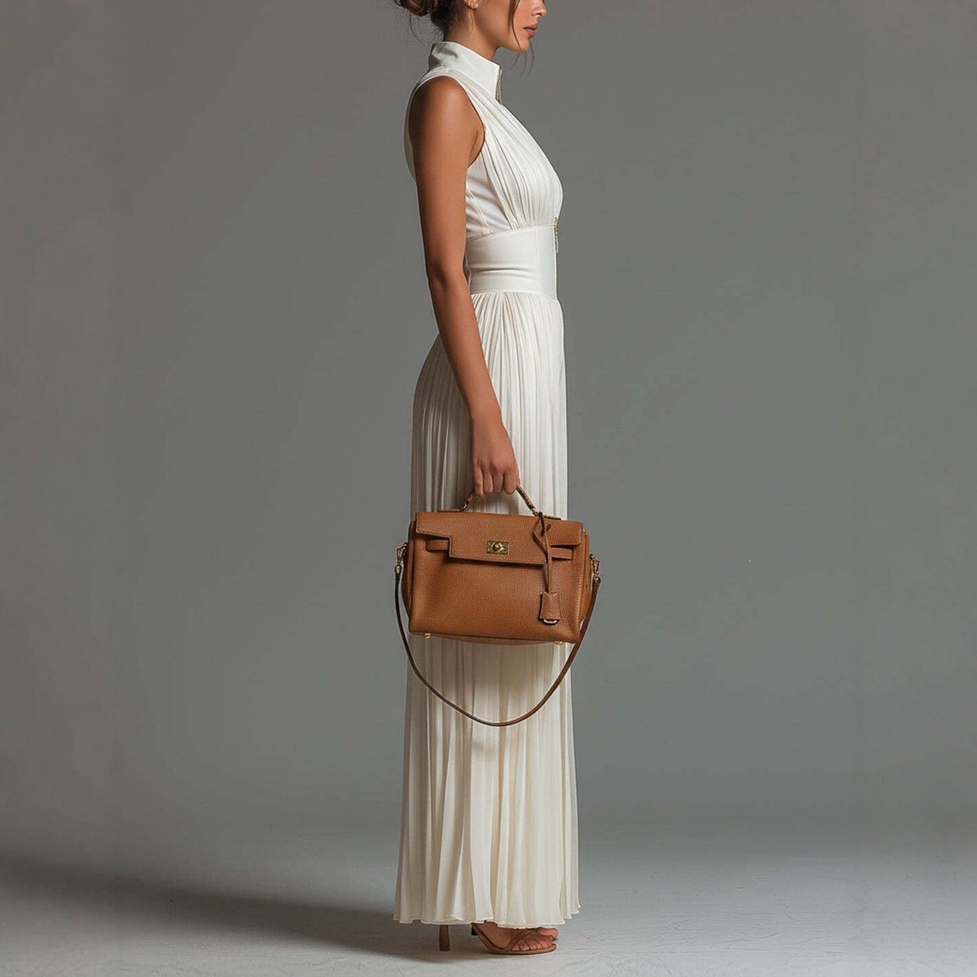 Aurélie – "Pleated Chiffon" V-Neck Jumpsuit