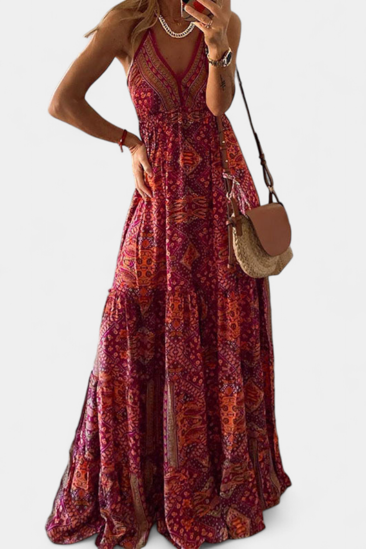 Saira – "Sun-Drenched Bloom" Floral Dress