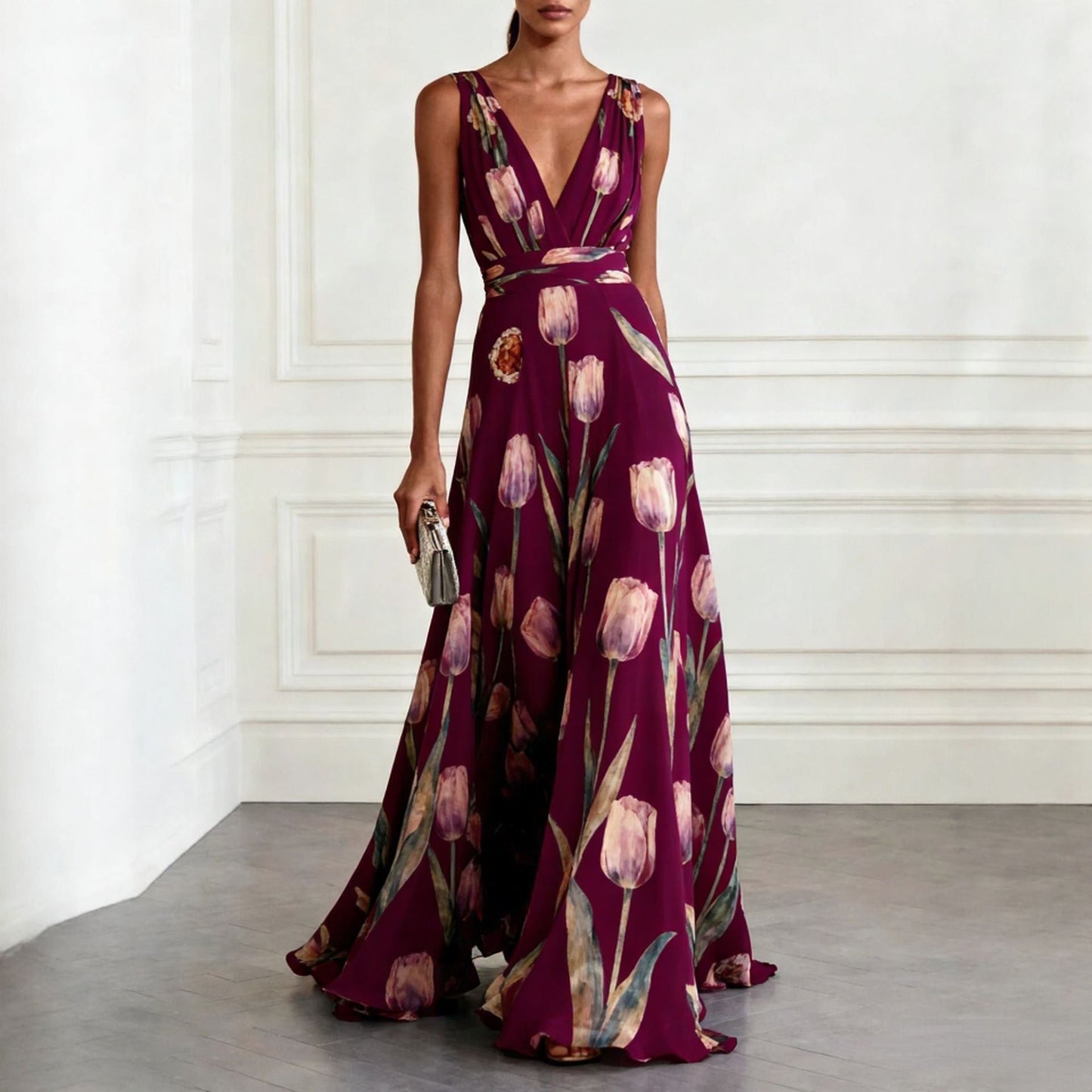 Aura – "Liquid Grace" V-Neck Maxi