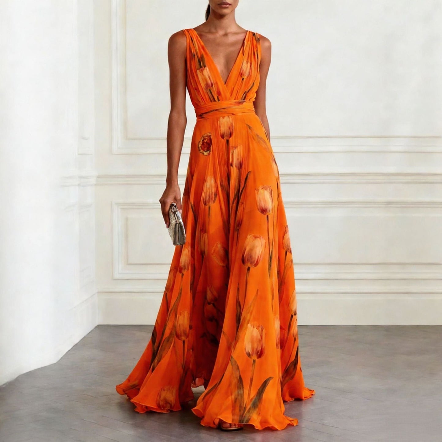 Aura – "Liquid Grace" V-Neck Maxi
