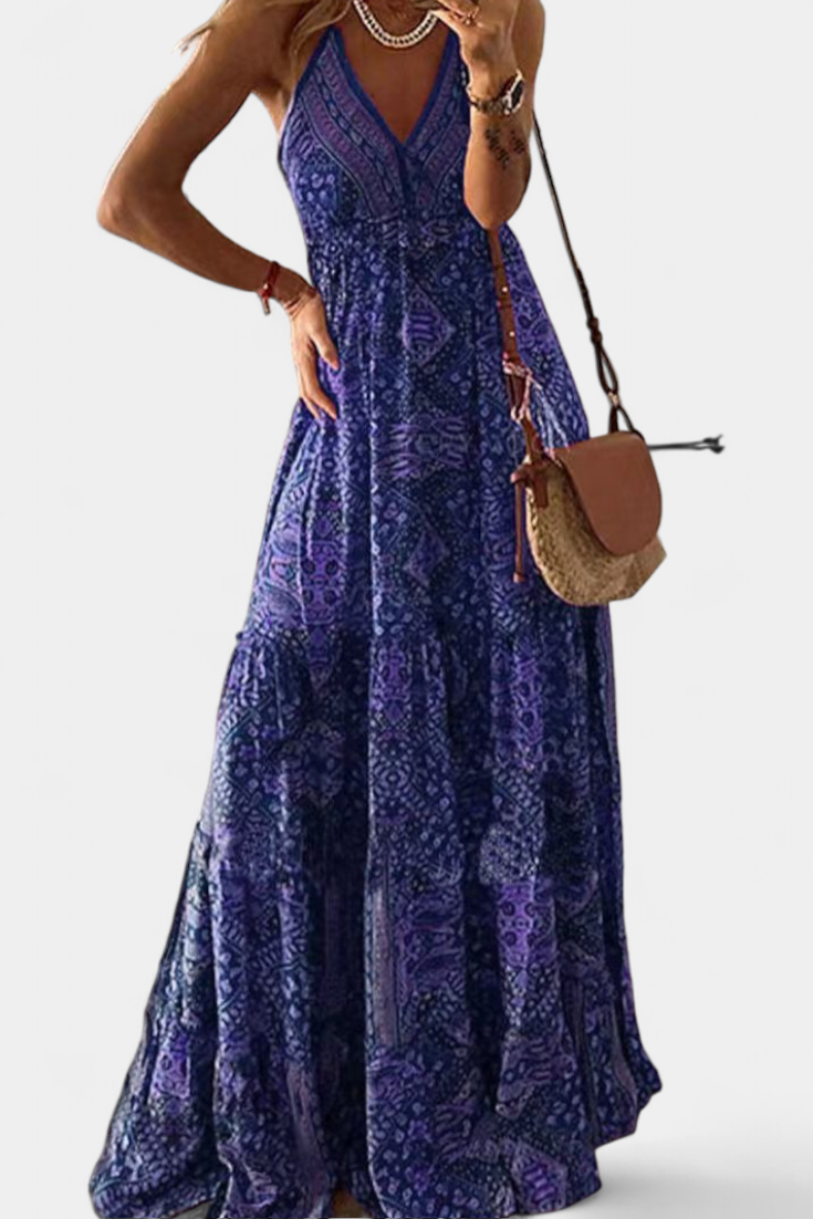 Saira – "Sun-Drenched Bloom" Floral Dress
