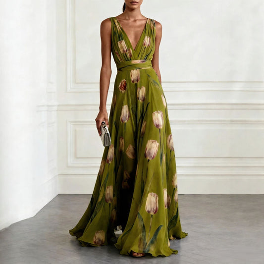 Aura – "Liquid Grace" V-Neck Maxi