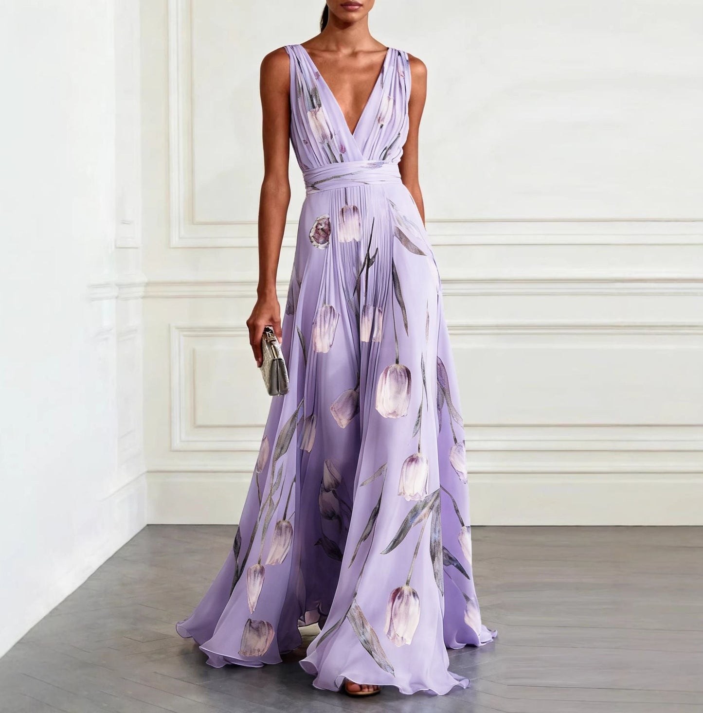 Aura – "Liquid Grace" V-Neck Maxi