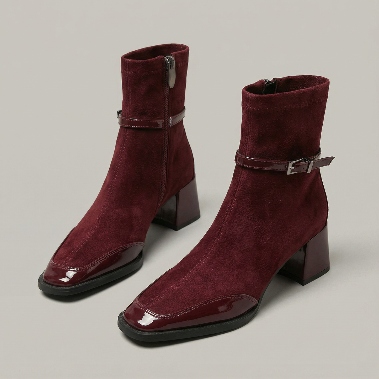 Romany | Chic Faux Suede Mid-Heel Booties