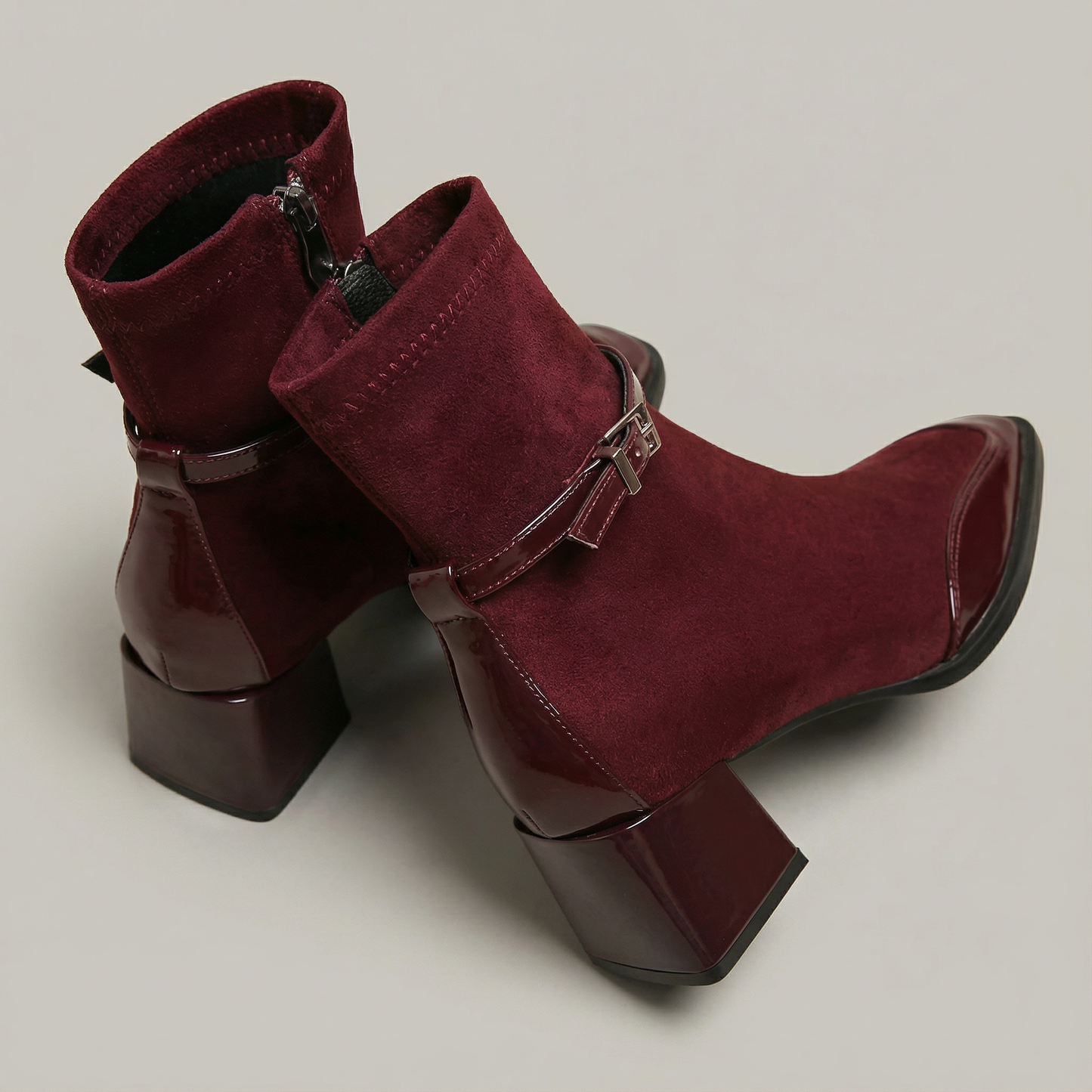 Romany | Chic Faux Suede Mid-Heel Booties