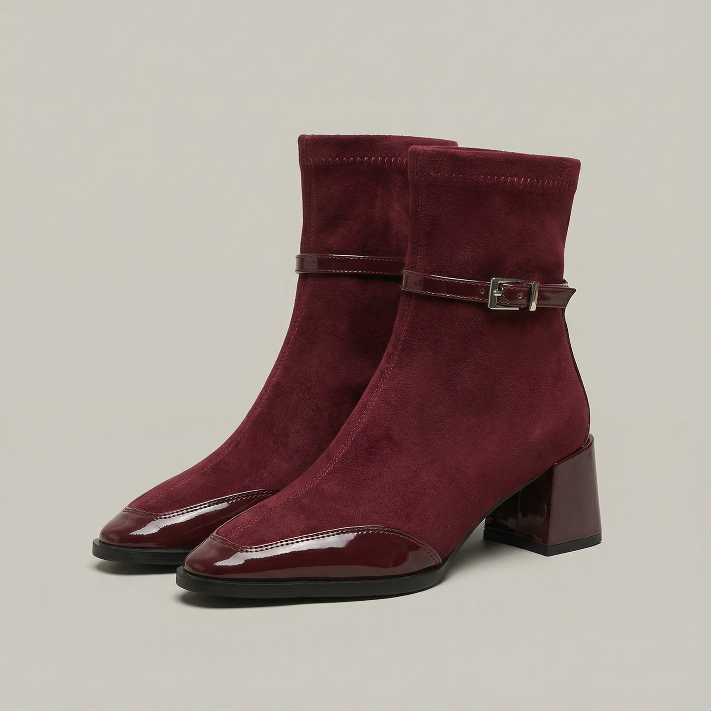 Romany | Chic Faux Suede Mid-Heel Booties