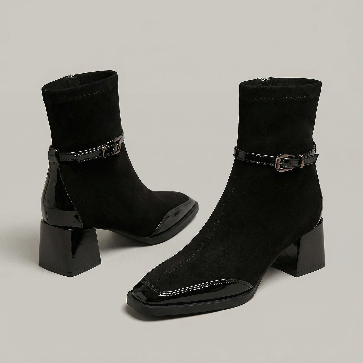 Romany | Chic Faux Suede Mid-Heel Booties