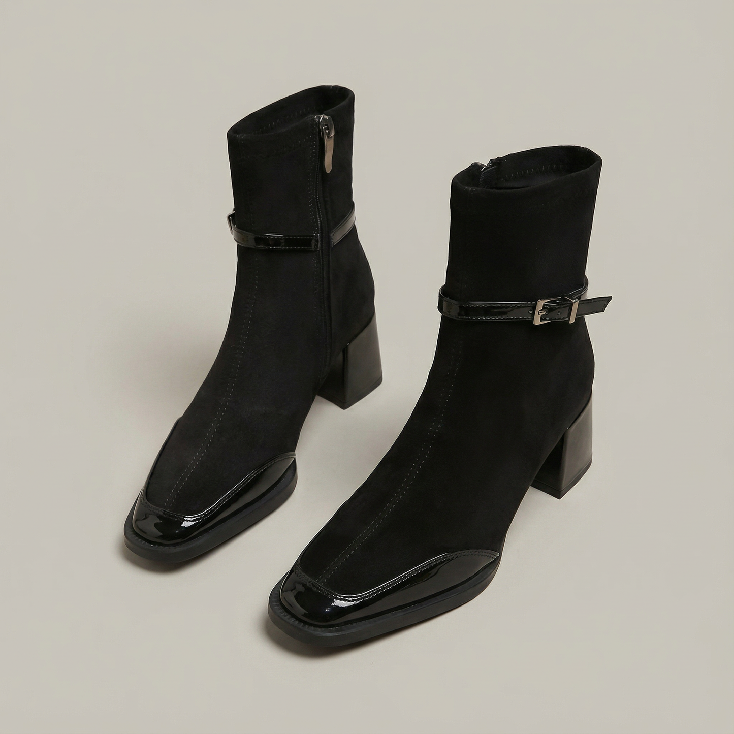 Romany | Chic Faux Suede Mid-Heel Booties