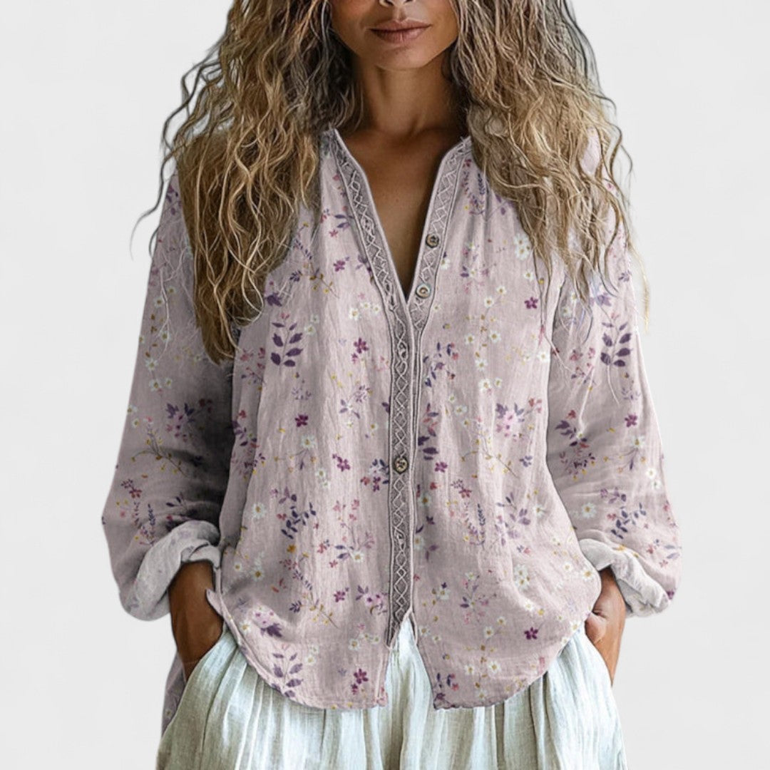 Ambra – Botanical Leaf Blouse