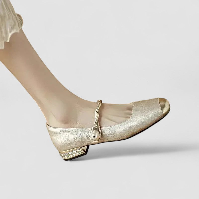 Mestelle | Elegant Pearl-Strap Comfort Heels