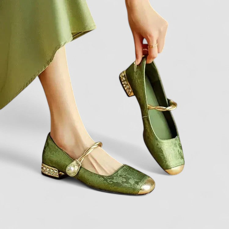 Mestelle | Elegant Pearl-Strap Comfort Heels