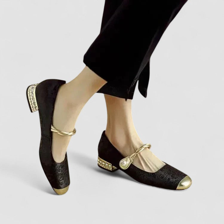 Mestelle | Elegant Pearl-Strap Comfort Heels