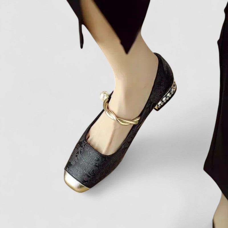 Mestelle | Elegant Pearl-Strap Comfort Heels