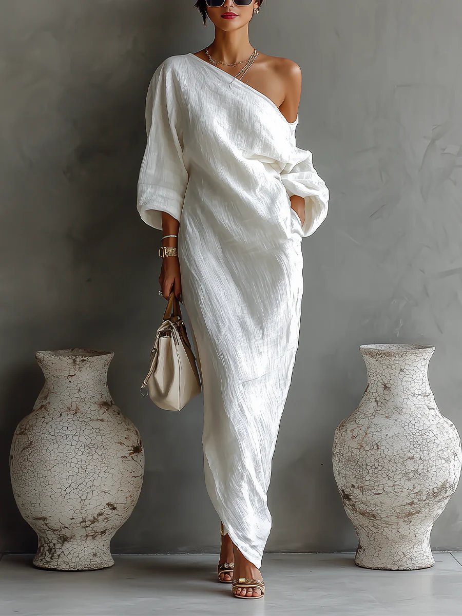 Elise – "Goddess of Light" One-Shoulder Gown