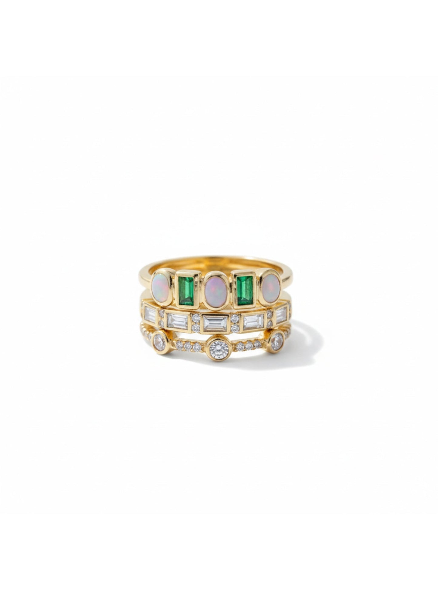 The Aurora Opal Vintage Ring Set