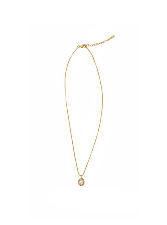 Bailey | Gold Pearl Pendant Necklace