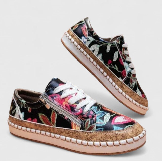 Casa Santorini | Breathable Floral Slip-Ons