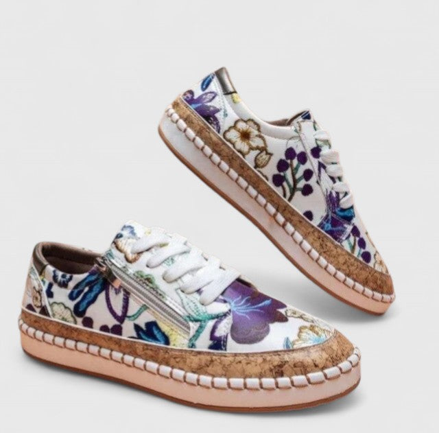 Casa Santorini | Breathable Floral Slip-Ons