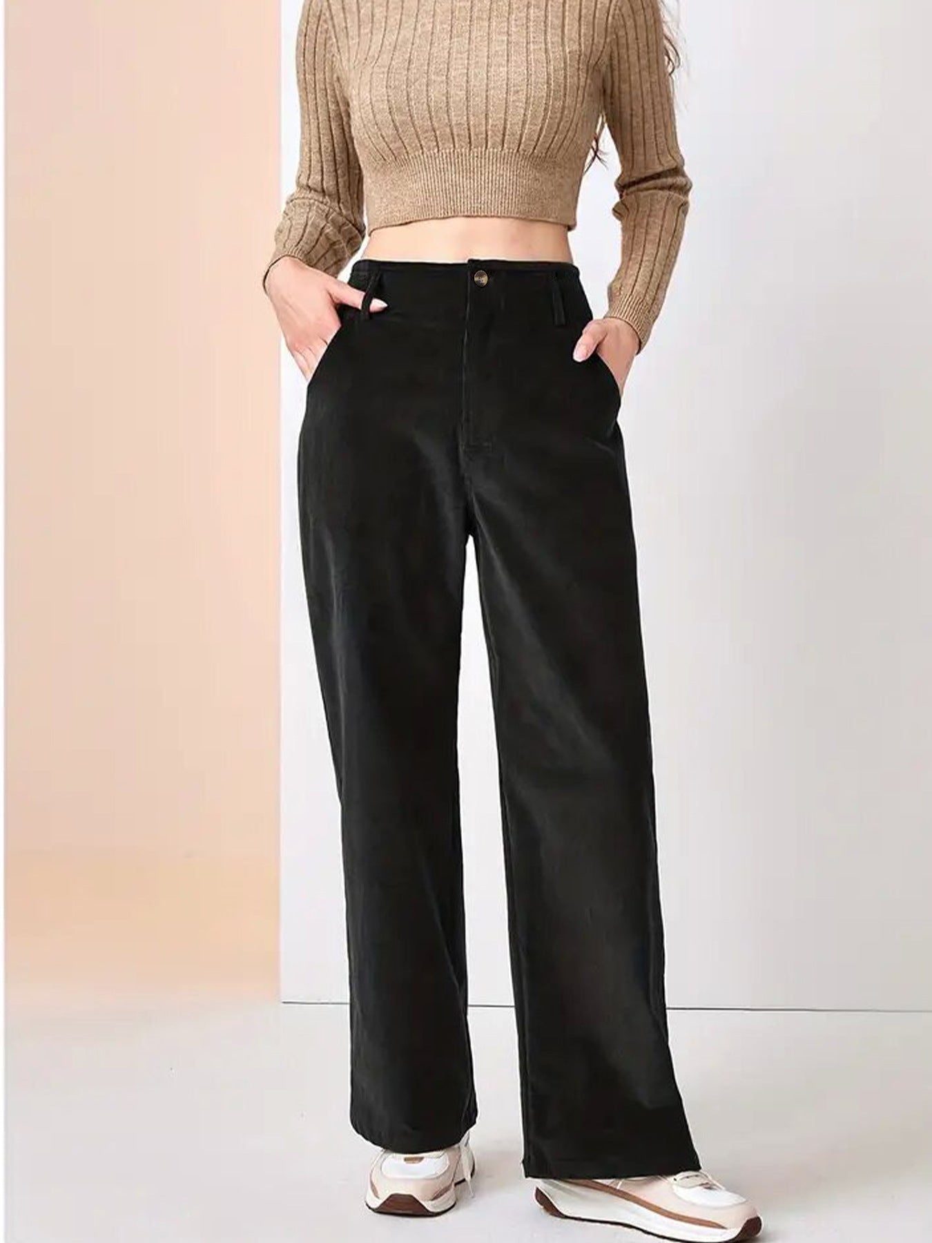 Camilla | The Tailored Velvet-Rib Trouser