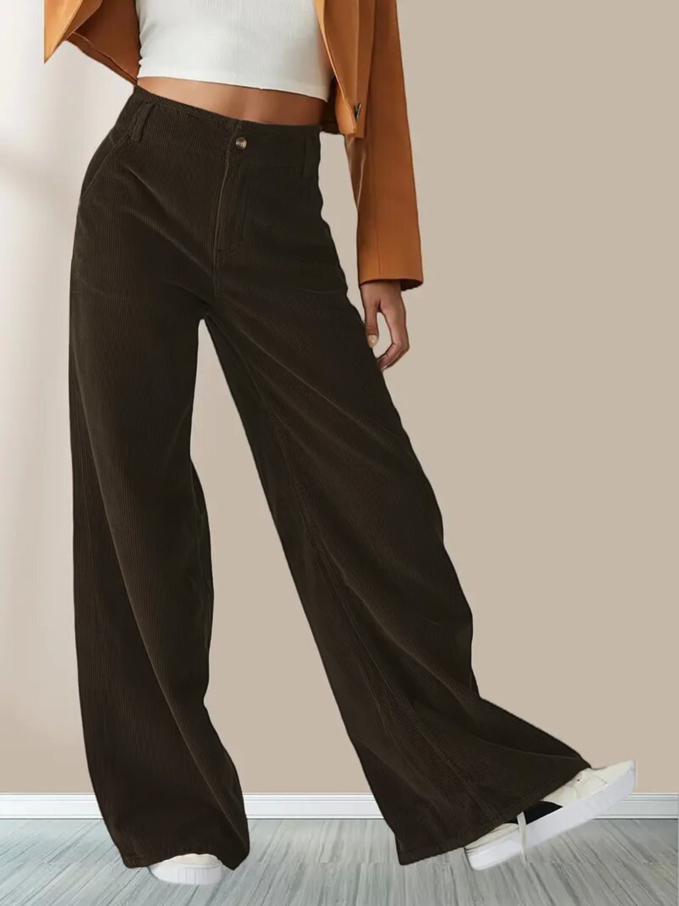 Camilla | The Tailored Velvet-Rib Trouser