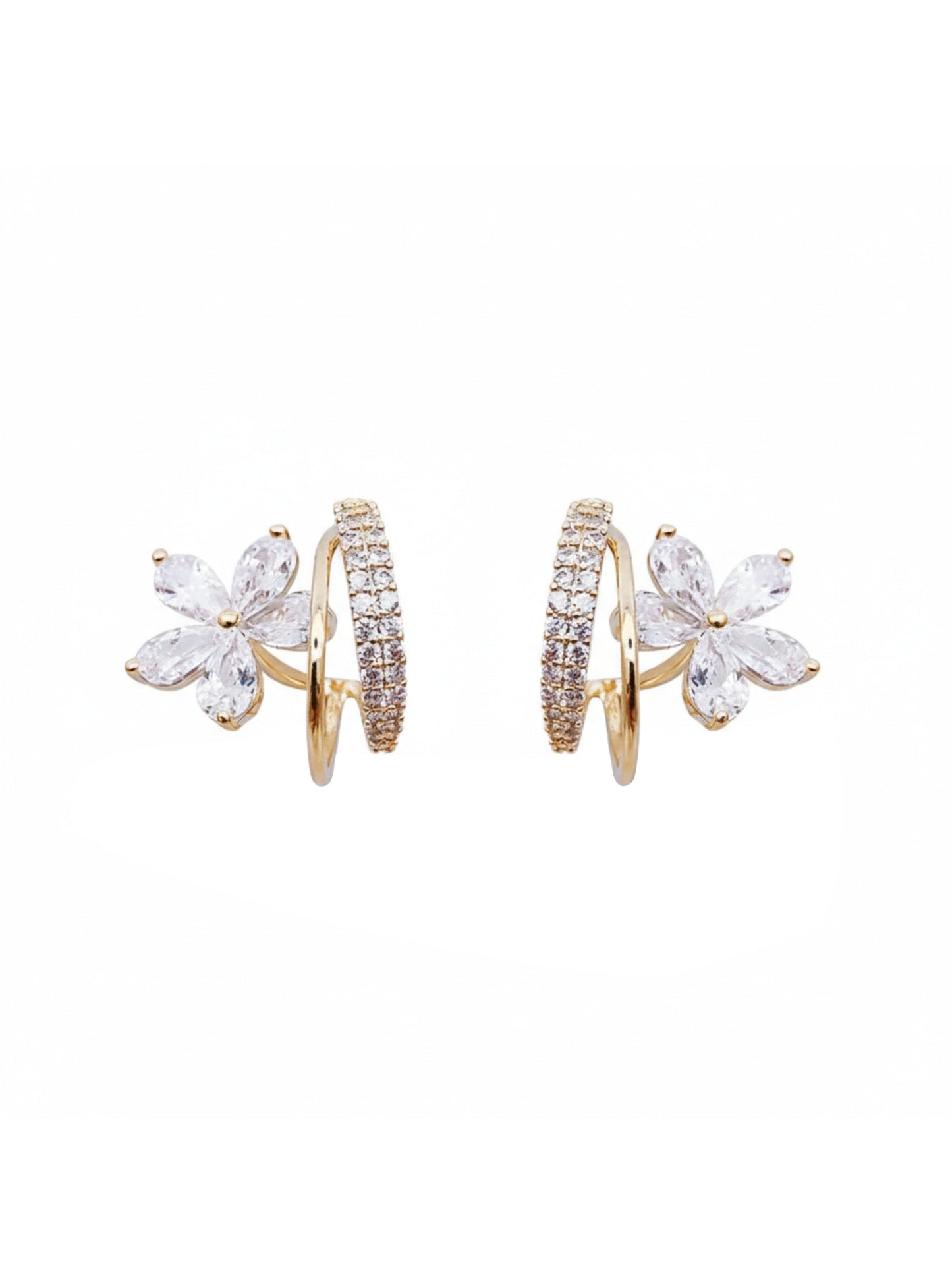 Florelle | Sparkle-Accent Floral Drop Earrings
