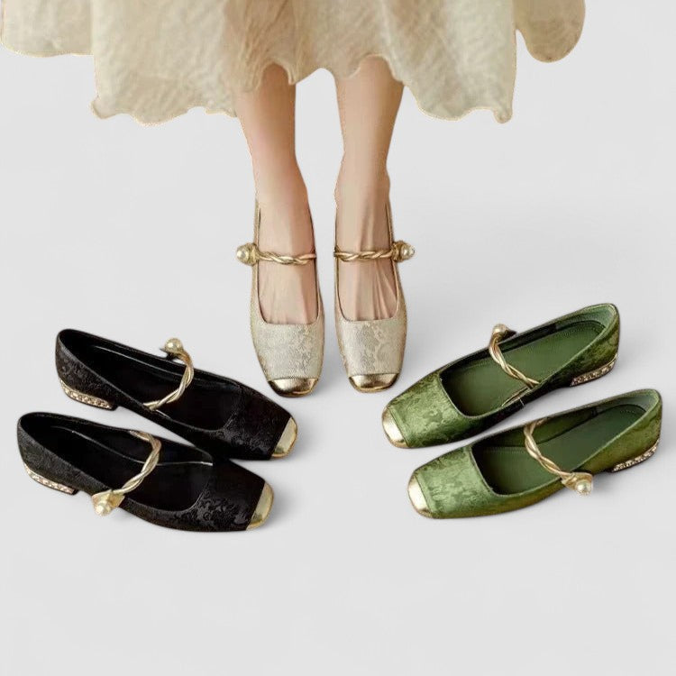 Mestelle | Elegant Pearl-Strap Comfort Heels