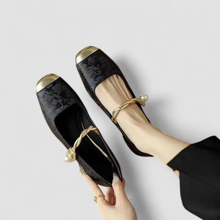 Mestelle | Elegant Pearl-Strap Comfort Heels