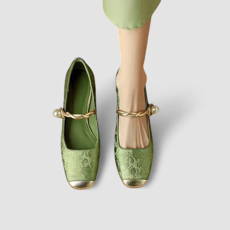 Mestelle | Elegant Pearl-Strap Comfort Heels