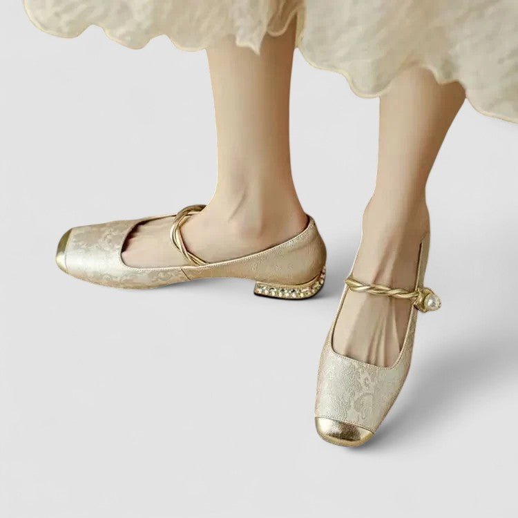 Mestelle | Elegant Pearl-Strap Comfort Heels