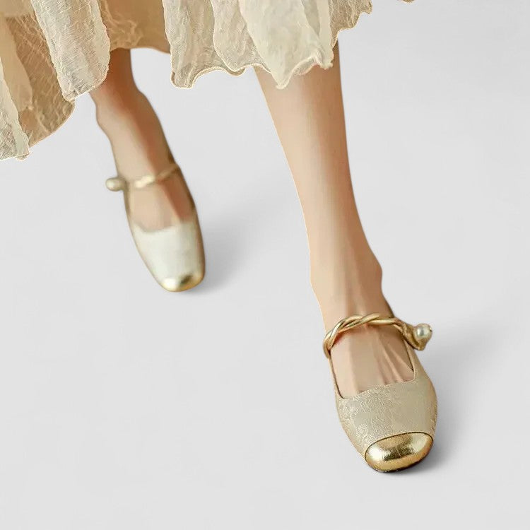 Mestelle | Elegant Pearl-Strap Comfort Heels