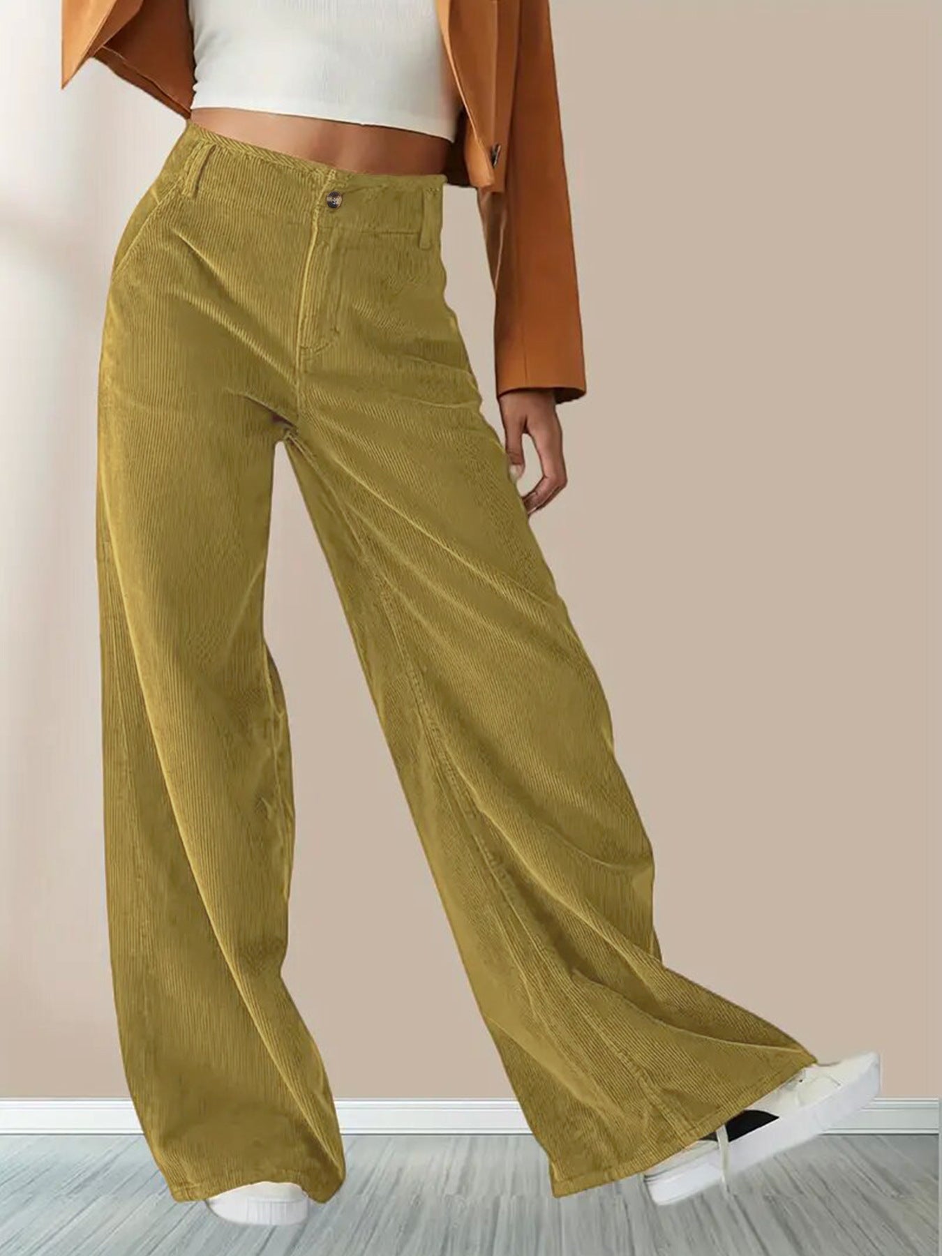 Camilla | The Tailored Velvet-Rib Trouser