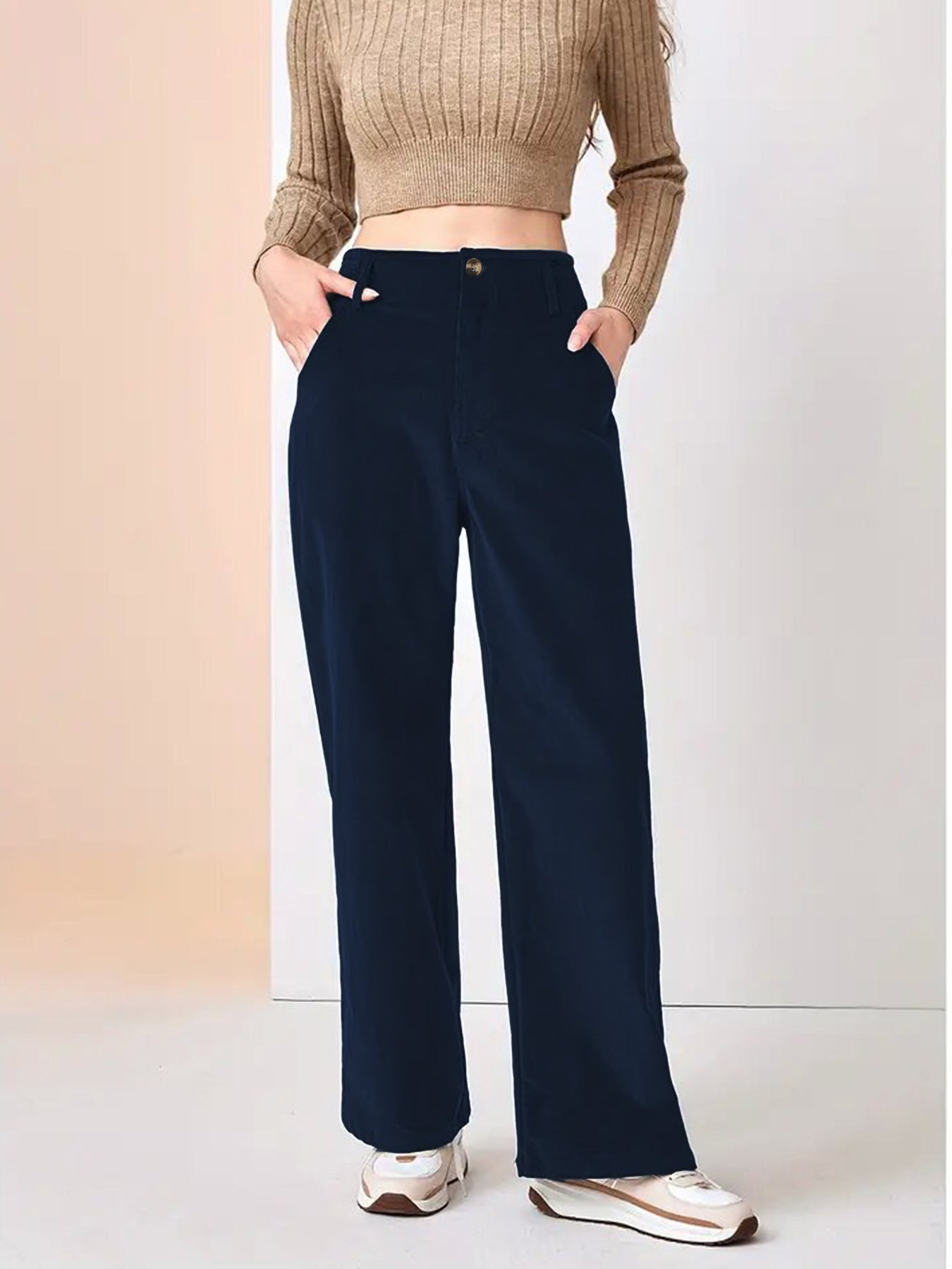 Camilla | The Tailored Velvet-Rib Trouser