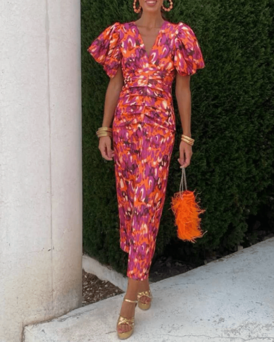 Ursula – "Bold Silhouette" Vogue Print Dress