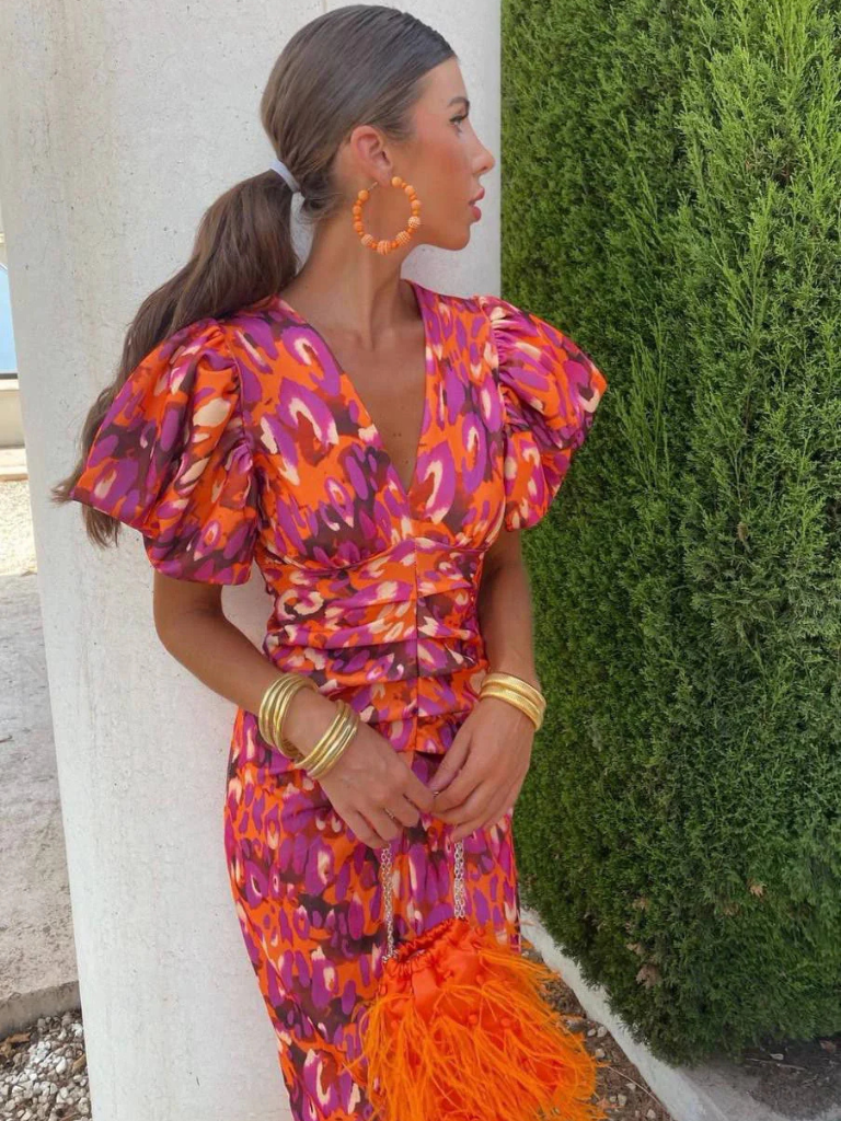 Ursula – "Bold Silhouette" Vogue Print Dress